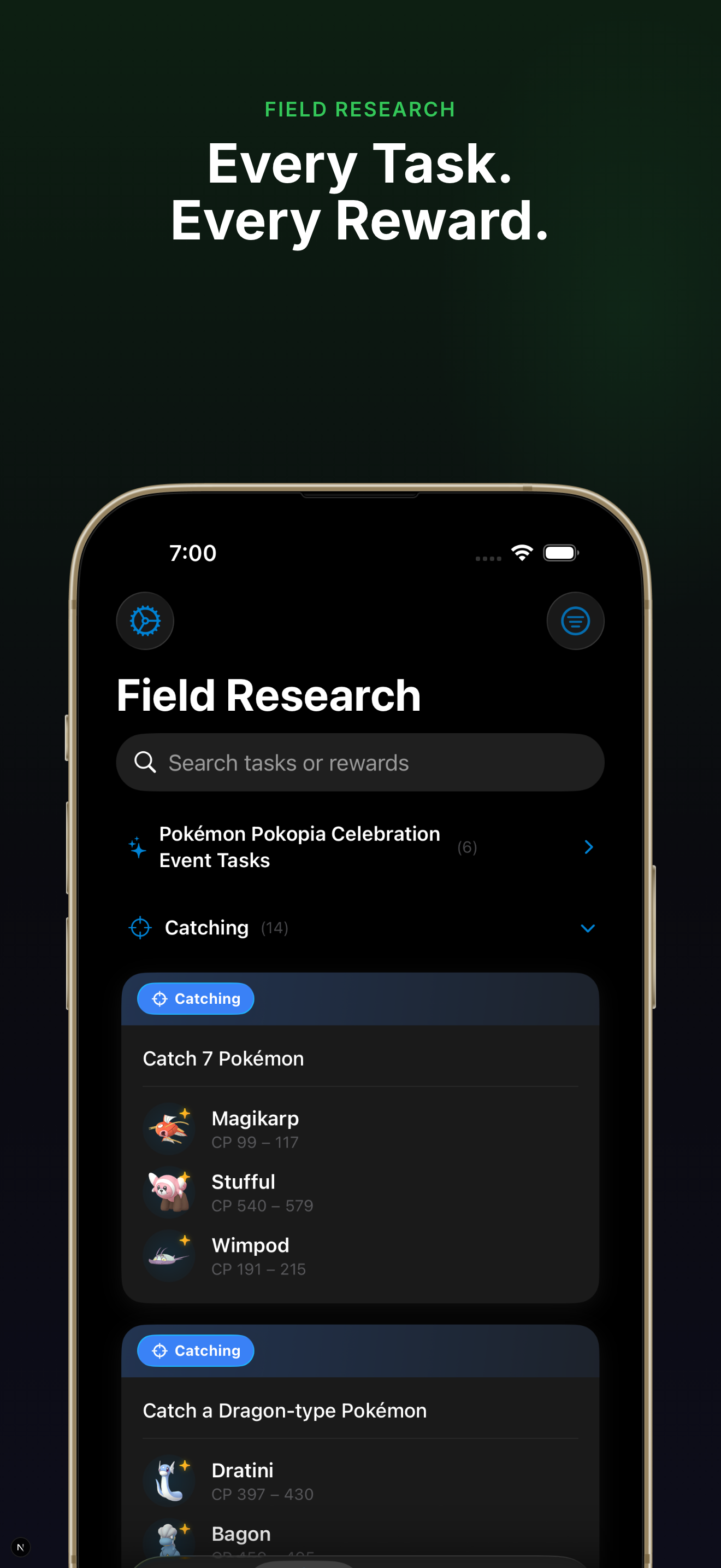 NextCatch — Every Field Research Task and Reward